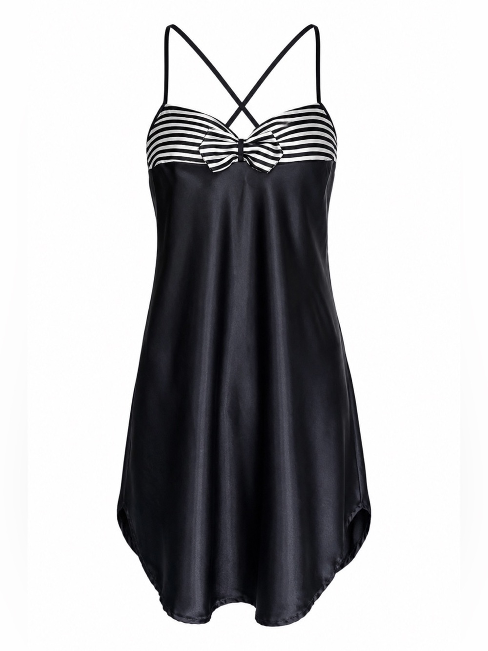 Vintage 90s Coquette Pinup Coastal Slip Dress / lingerie - Navy Blue - M/L